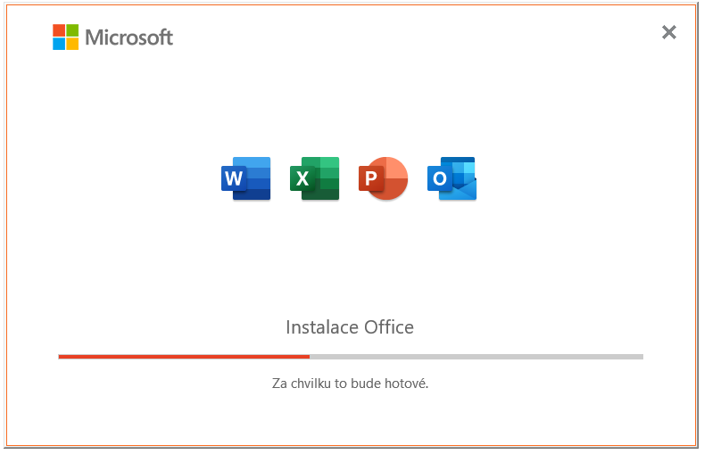 Průběh instalace MS Office 2019 Home & Bussines